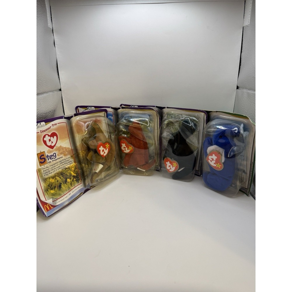 Teenie Beanie Babies McDonald's 2000 Dinosaur Trio + Legends MIP